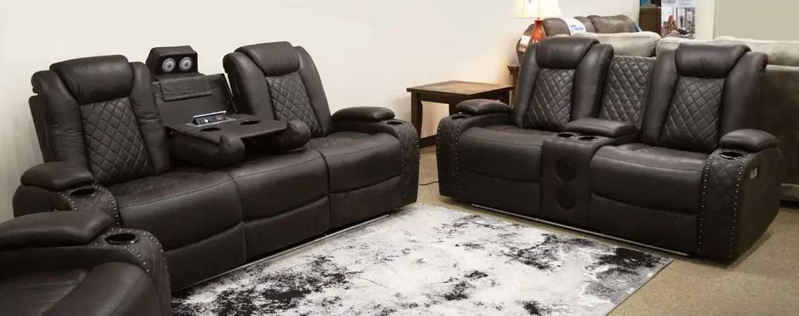 Brown leather recliners in living room setting.