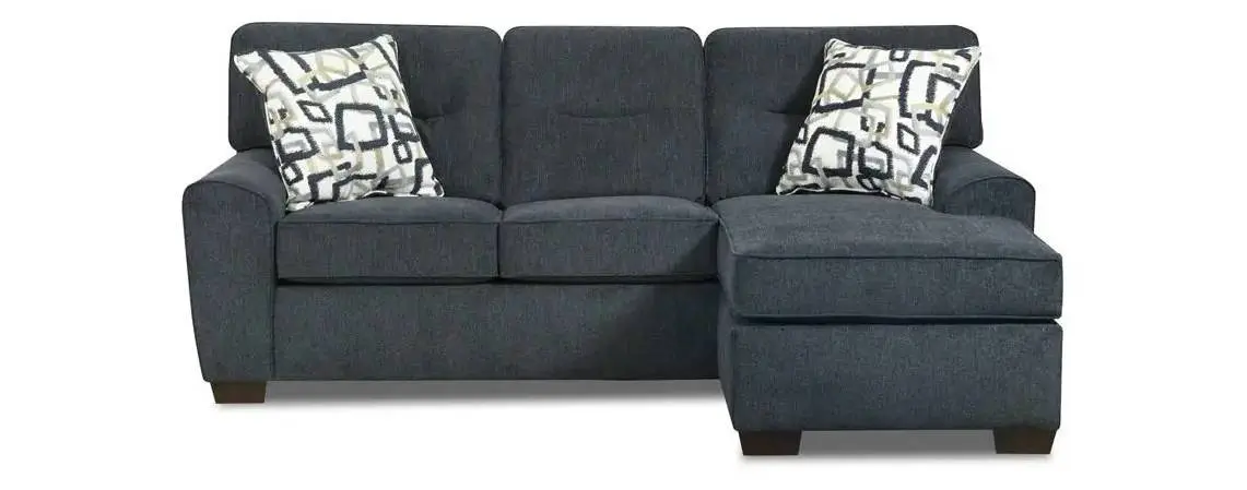A dark grey sectional sofa